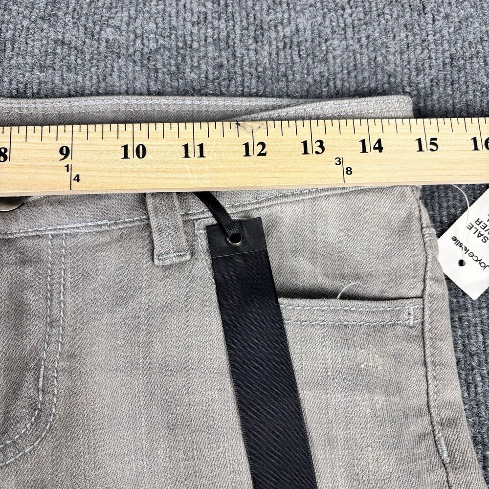 Black Crystal Size 7 Jeans Gray Black Ribbon Tabs Skinny Leg NWT Y2K - Picture 5 of 10